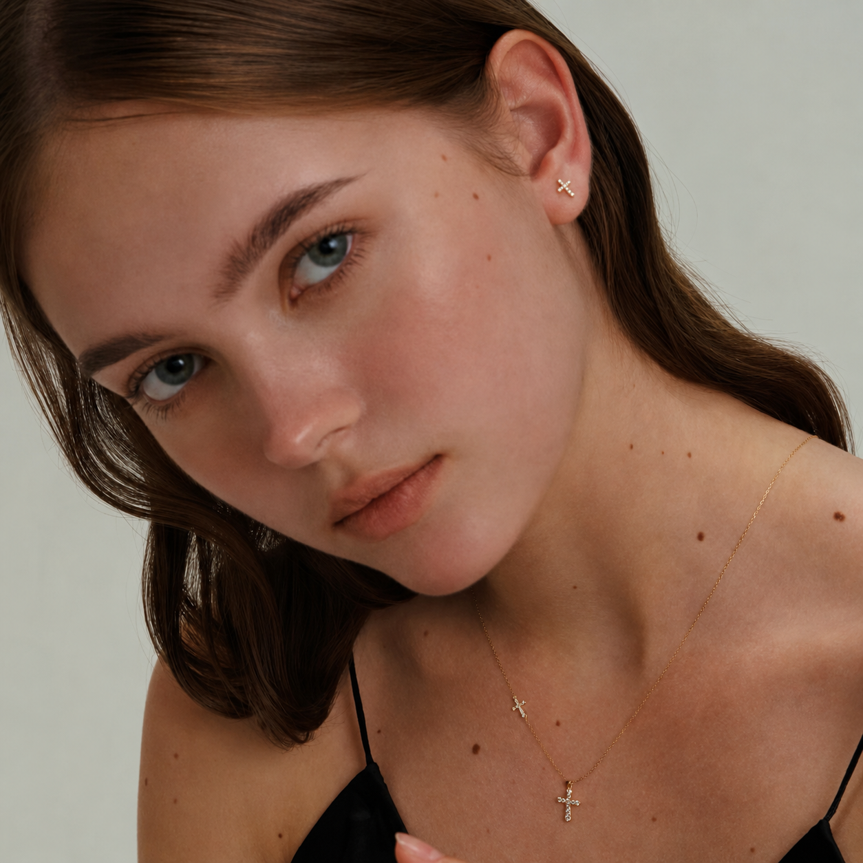 Faith in Light Double Cross Necklace