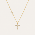 Faith in Light Double Cross Necklace