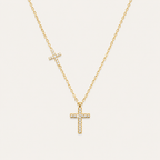 Faith in Light Double Cross Necklace