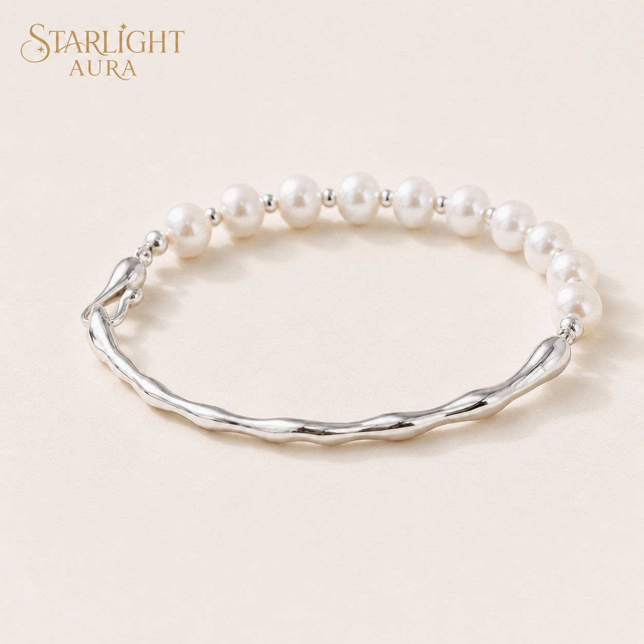 Luna Pearl Bracelet – Natural Freshwater Pearl & S925 Sterling Silver Minimalist Bracelet for Women  Product Description