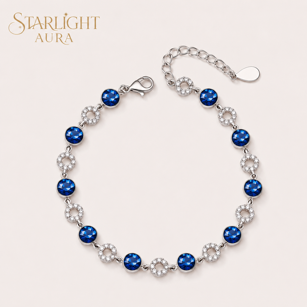 Ocean Secrets Elegant Blue Crystal Bracelet Gift for Her