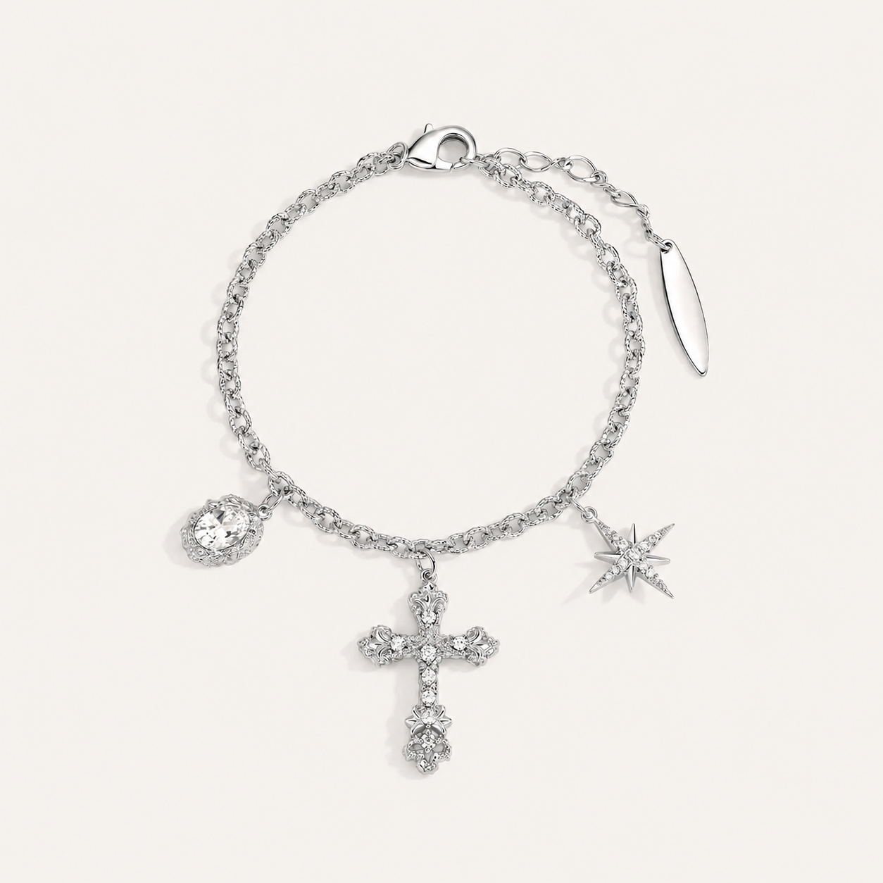 Starlight Aura Star Cross Charm Bracelet