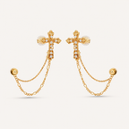 Starlight Aura Cross Chain Ear Cuff Earrings