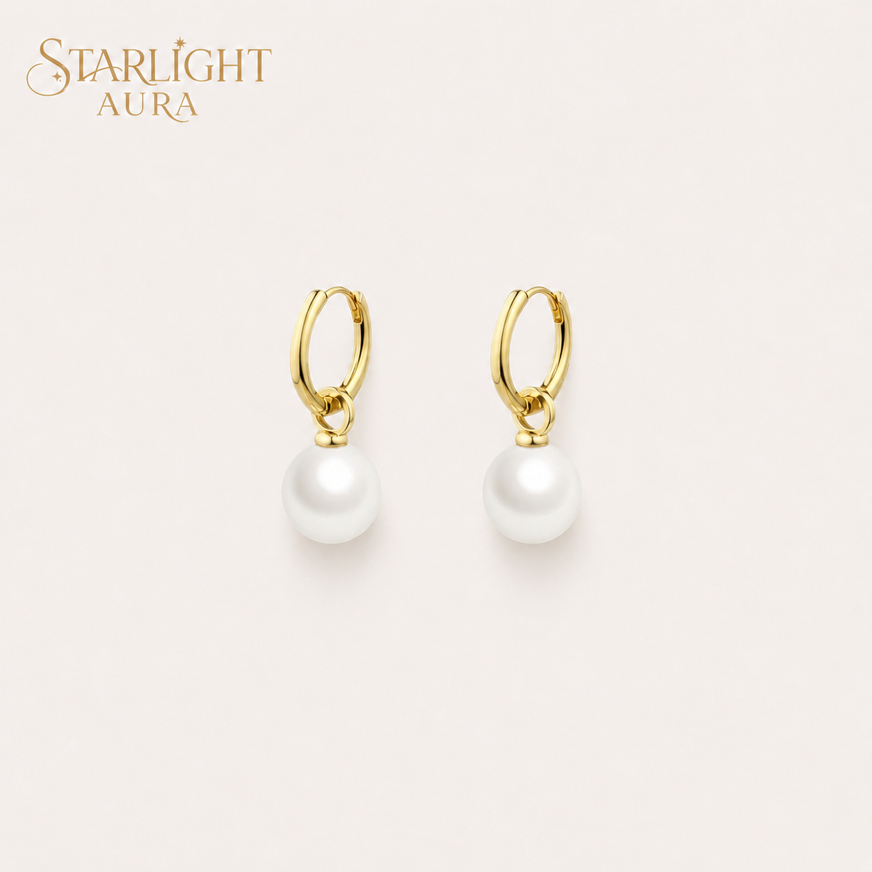 Classic Freshwater Pearl Hoop Earrings – 18K Gold Plated Minimalist Drop Earrings for Women  Product Description