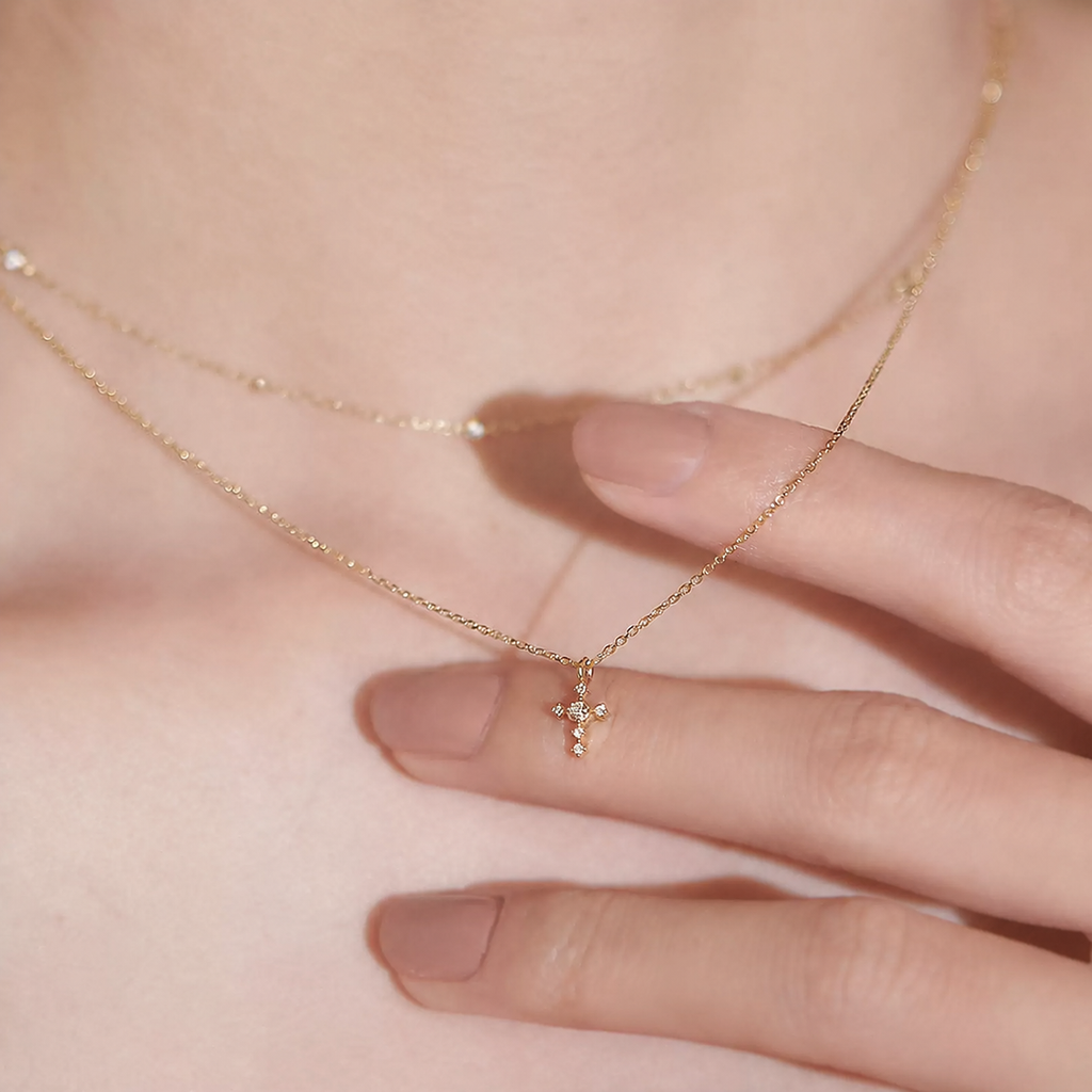 Crystal Cross Pendant Necklace