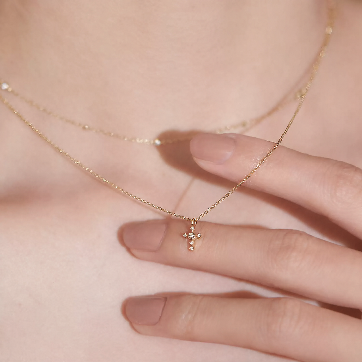 Crystal Cross Pendant Necklace