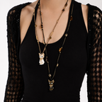Eye of Life Cat Pendant Necklace with Tiger’s Eye Beads