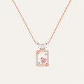 Starlight Aura Rose Gold Heart Perfume Bottle Pendant Necklace