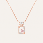 Starlight Aura Rose Gold Heart Perfume Bottle Pendant Necklace