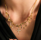 Starlight Aura Shooting Star Tassel Necklace