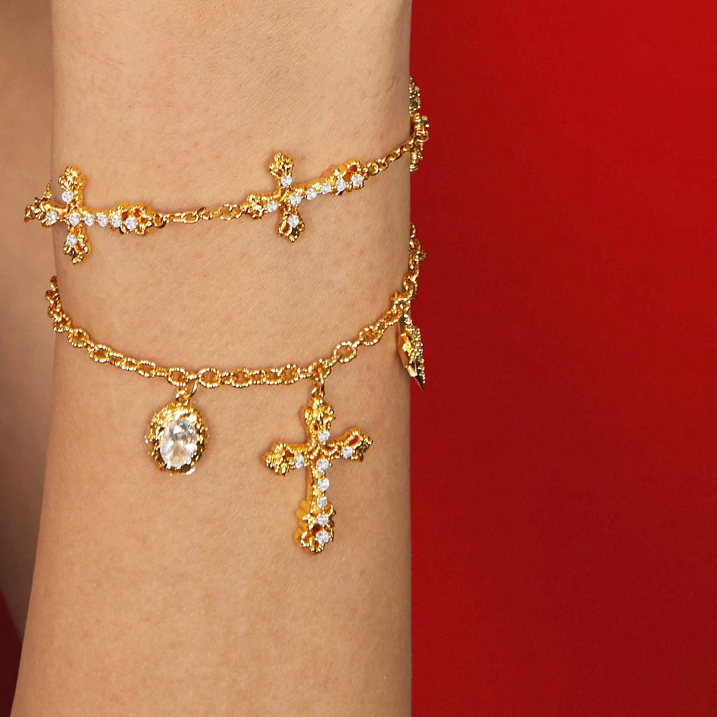 Starlight Aura Star Cross Charm Bracelet