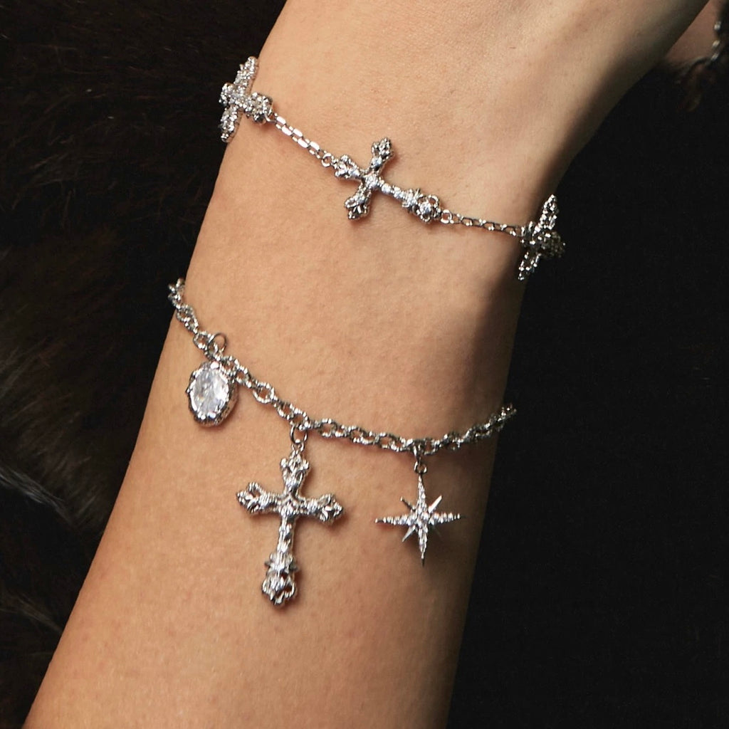 Starlight Aura Star Cross Charm Bracelet