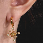 Starlight Aura Radiant Starburst Hoop Earrings