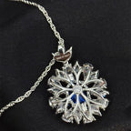 Midnight Bloom Sapphire Pendant Necklace