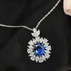 Midnight Bloom Sapphire Pendant Necklace