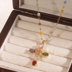 Radiant Spectrum Cross Pendant Necklace