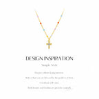 Joyful Light Colorful Beaded Cross Necklace