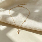 Faith in Light Double Cross Necklace