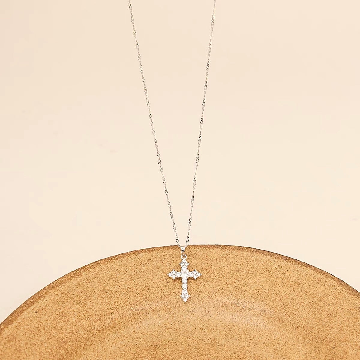 Starlight Aura Celestial Grace Cross Necklace
