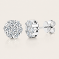 Starlight Aura Sterling Silver Flower Cluster Stud Earrings