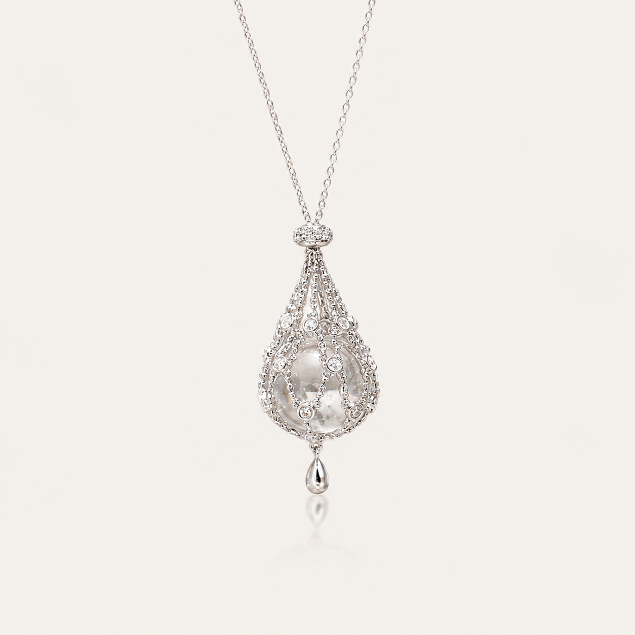 Elegant Pearl Drop Pendant Necklace – 925 Silver Minimal Luxury Necklace for Women