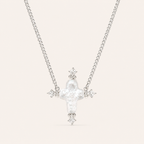 Ocean-Inspired Baroque Pearl Cross Pendant Necklace for Women