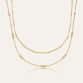 Elegant Layered Gold Beaded Necklace – Delicate 18K Gold Plated Jewelry for Everyday Chic and Versatile Styling