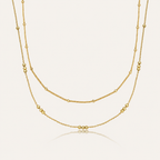 Elegant Layered Gold Beaded Necklace – Delicate 18K Gold Plated Jewelry for Everyday Chic and Versatile Styling