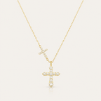 Faith in Light Double Cross Necklace