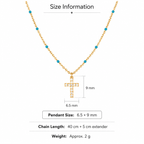 Cross Pendant Necklace with Turquoise Beads – Sparkling Crystal Chain Jewelry