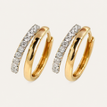 Elegant Gold Hoop Earrings with Pave Crystals