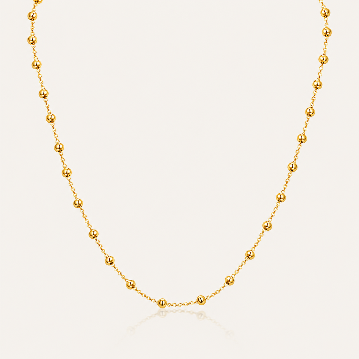 Minimalist Beaded Chain Necklace – S925 Silver Satellite Necklace in Gold & Silver