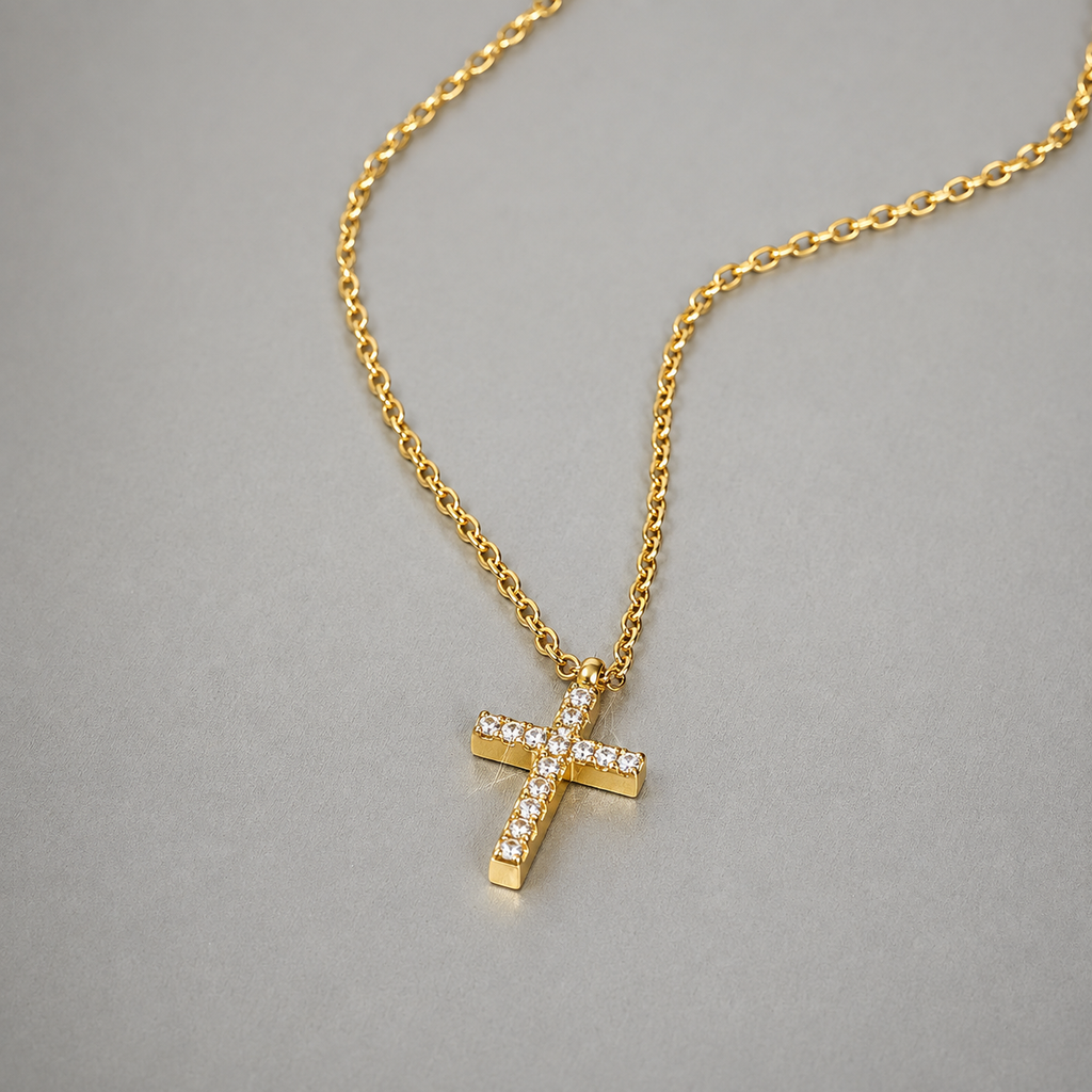 Timeless Sparkle Cross Pendant Necklace
