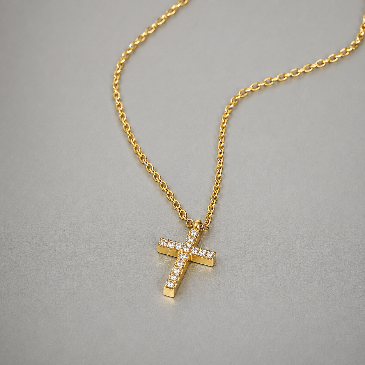 Timeless Sparkle Cross Pendant Necklace