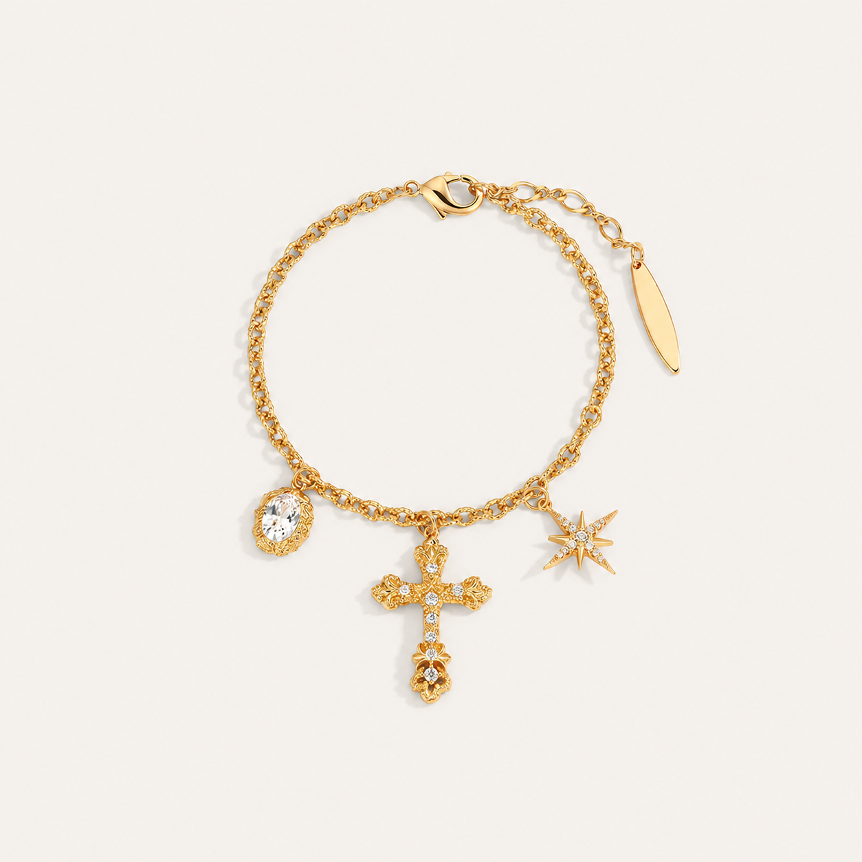 Starlight Aura Star Cross Charm Bracelet