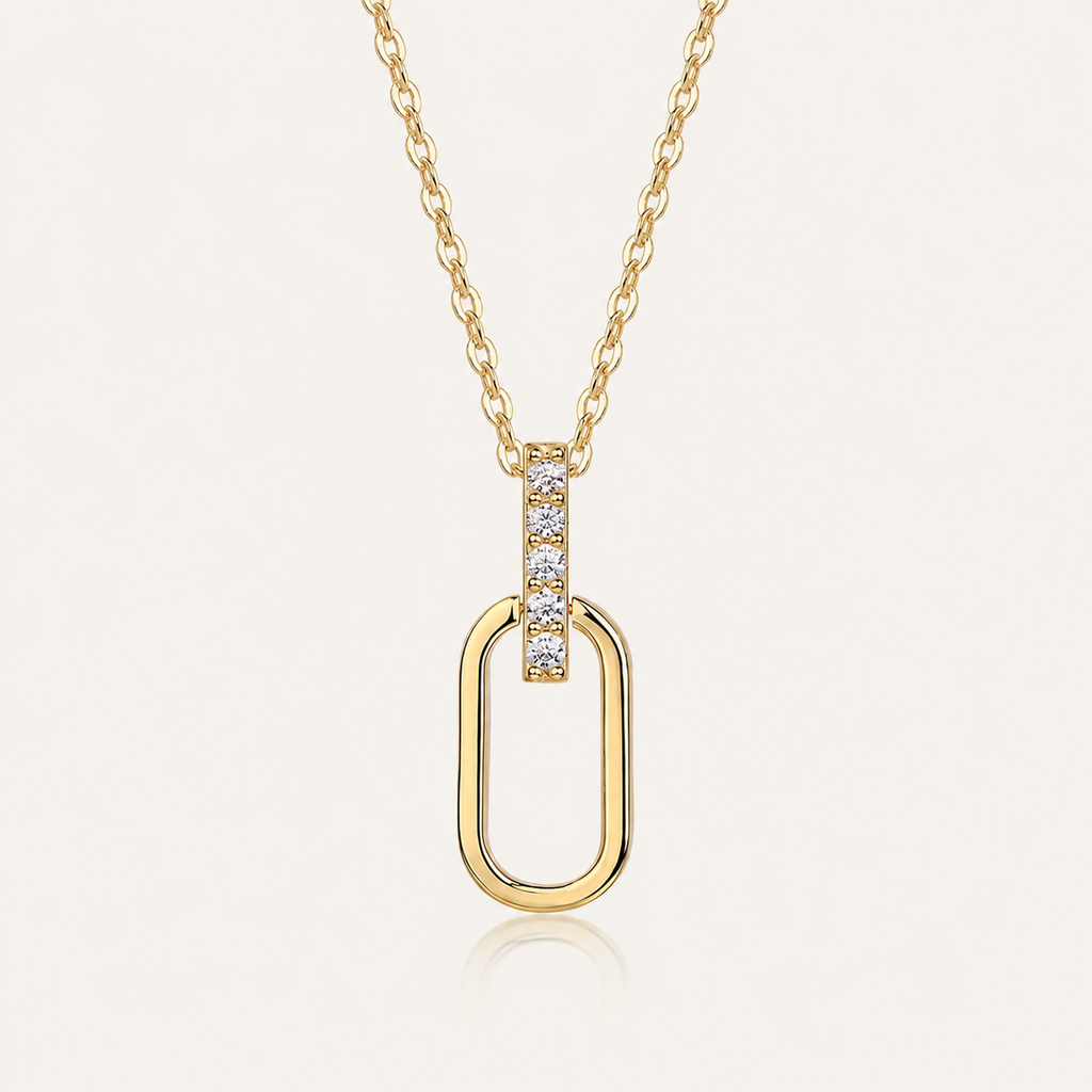 Minimalist U-Shaped Moissanite Pendant 925 Silver French Light Luxury Necklace