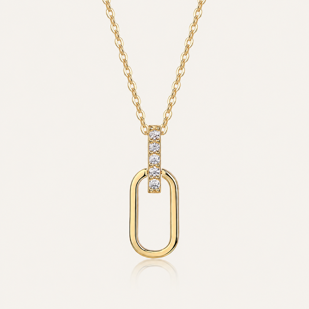 Minimalist U-Shaped Moissanite Pendant 925 Silver French Light Luxury Necklace