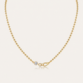 Aurora Bead Ball Chain Necklace with Moissanite Accent – 925 Sterling Silver Minimalist Luxury Jewelry