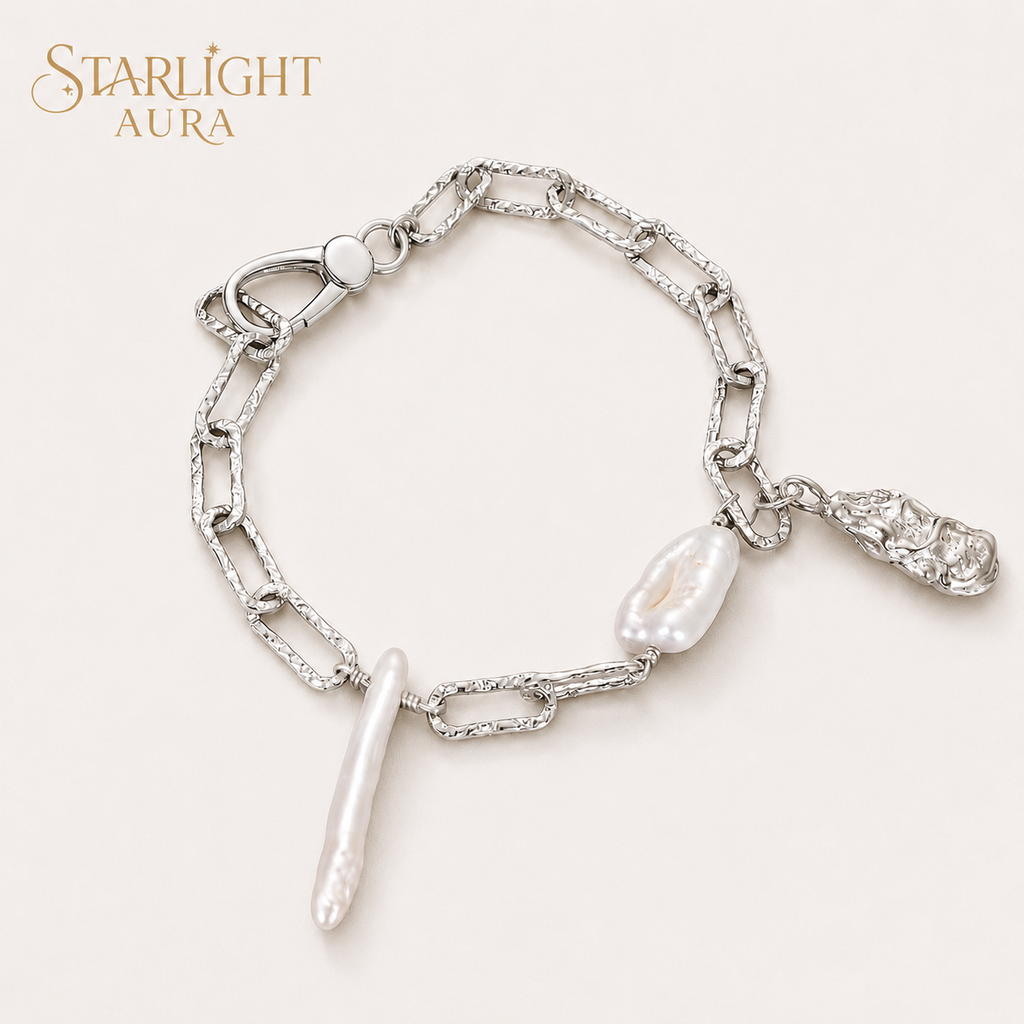 Baroque Pearl Chain Bracelet – Sterling Silver Statement Jewelry