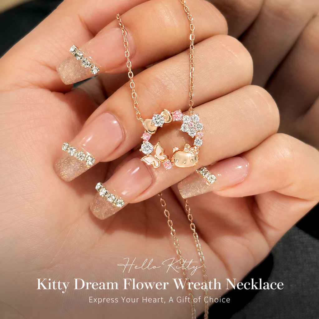 Dreamy Cat Butterfly Wreath Necklace
