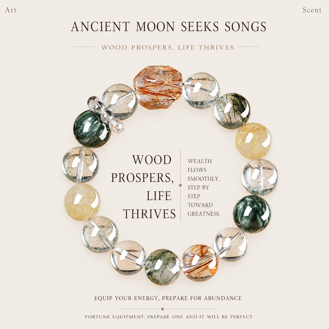 Wealth Attraction Prosperity Multi-Stone Crystal Bracelet Feng Shui Abundance Energy Jewelry
