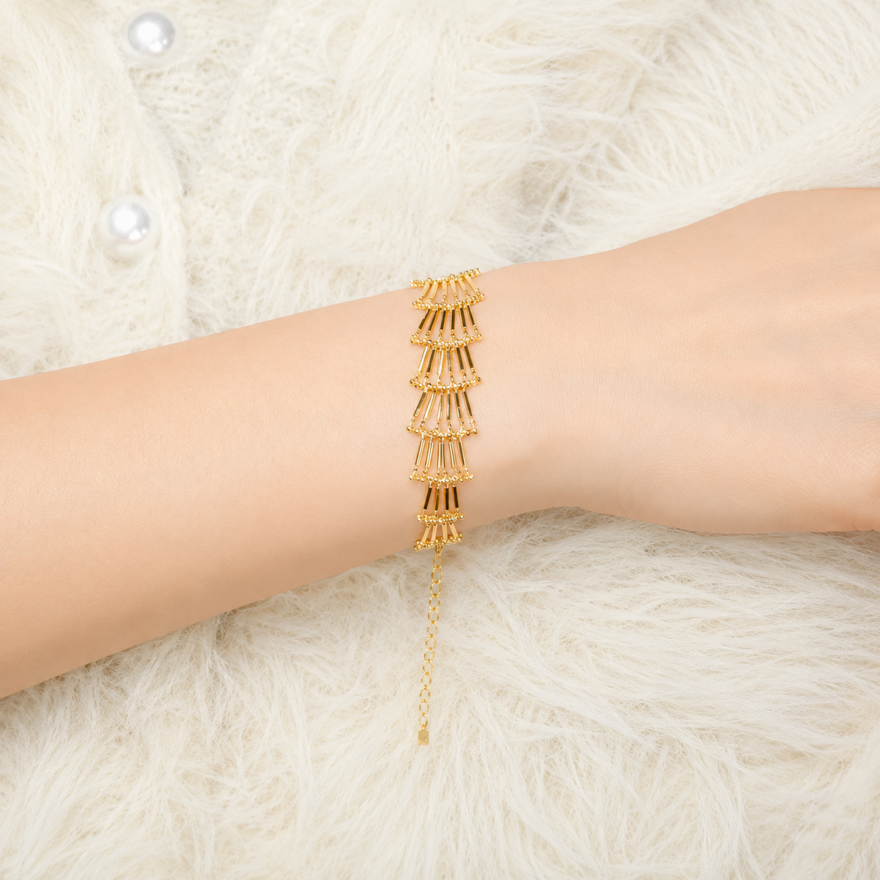 Golden Cascade Bracelet – Grace in Every Movement