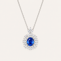 Midnight Bloom Sapphire Pendant Necklace