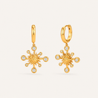 Starlight Aura Radiant Starburst Hoop Earrings