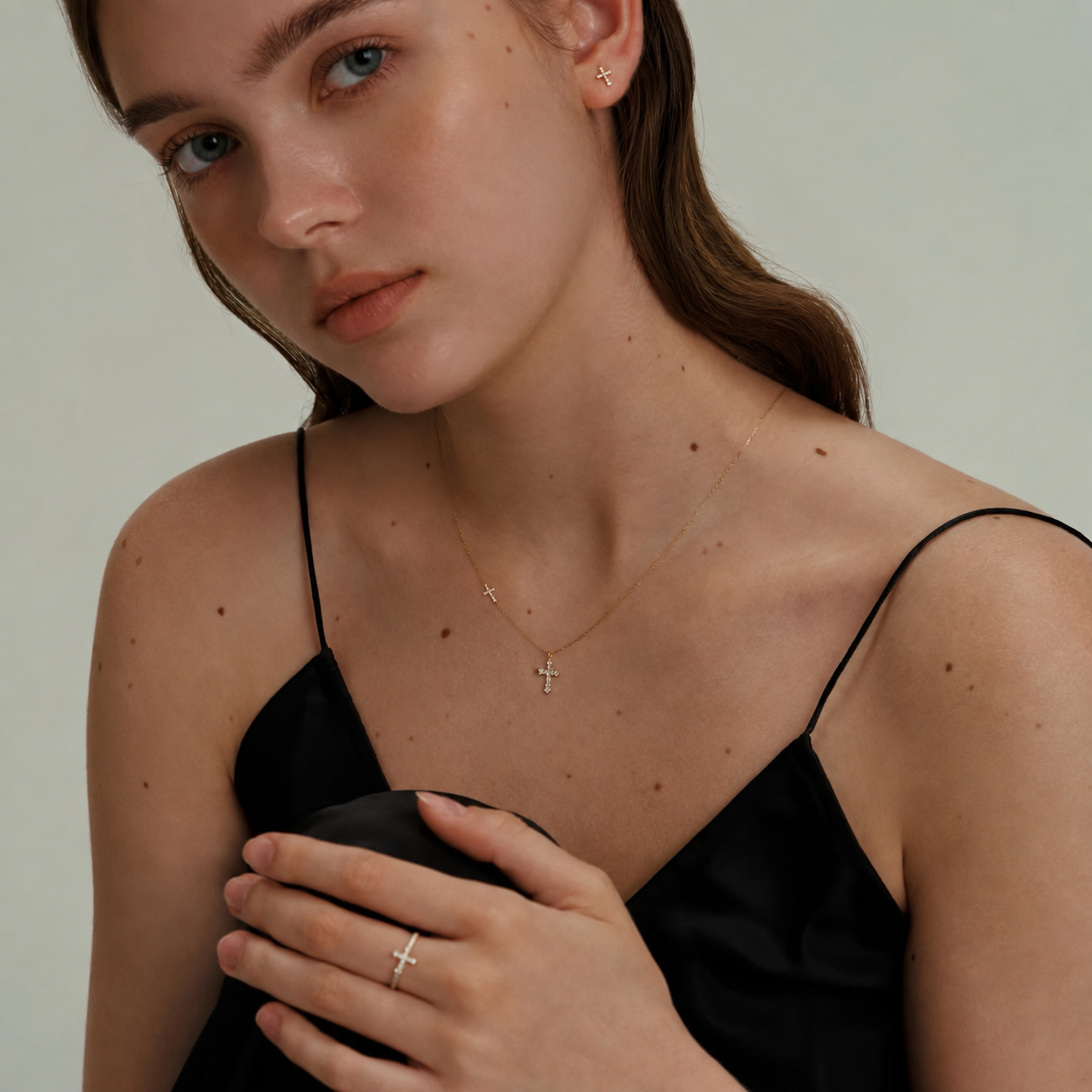 Faith in Light Double Cross Necklace
