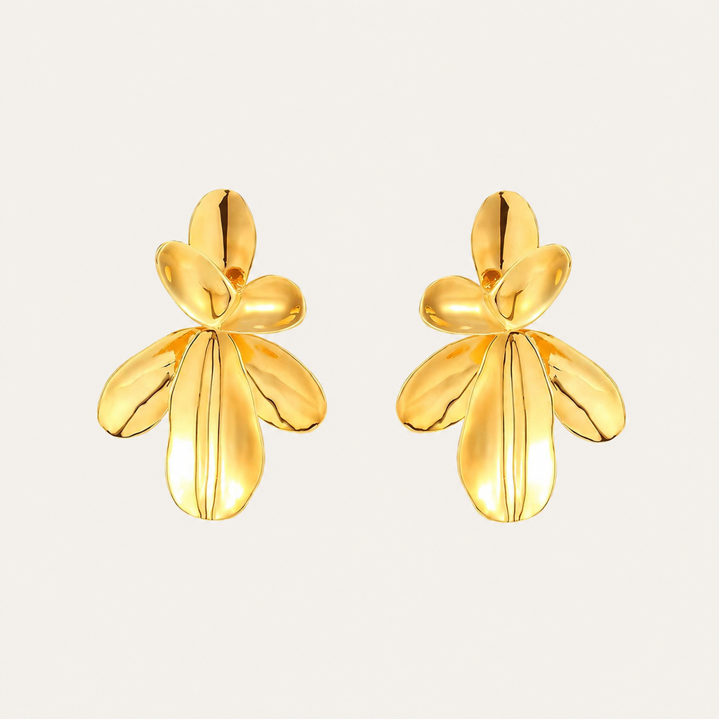 Dami Petal Enamel Stud Earrings – Statement Floral Earrings