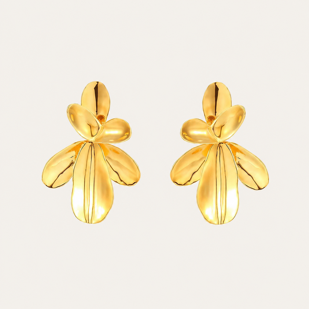 Dami Petal Enamel Stud Earrings – Statement Floral Earrings