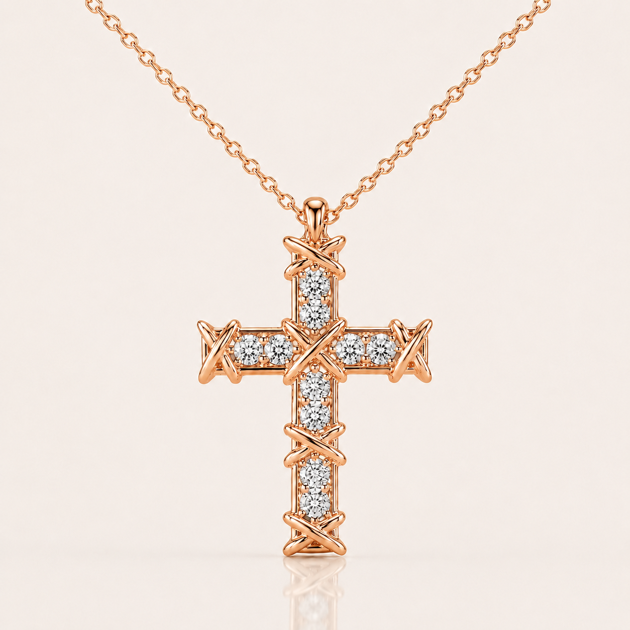 Everbound Crystal Cross Necklace – 925 Sterling Silver