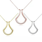 Minimalist Open Teardrop Necklace – S925 Silver Pendant Necklace in Gold & Rose Gold & Silver