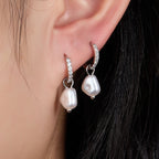 Starlight Aura Elegant Pearl Drop Earrings